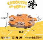 Carousel of Bones - Interactive Wooden Dog Puzzle Toy, Challenging Brain Game for Mental Stimulation and Enrichment, Fun Toy for Smart Pets