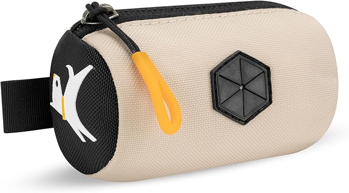 OllyDog Scoop Pick Up | Dog Poop Bag Holder | Lightweight & Water-Resistant Dispenser | Leash Attachment for Hands-Free Carry | Fits Standard Waste Bag Rolls (Con Leche)