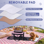BALEINE Cat Carrier, Puppy Dog Carrier for Small Medium Pets Up to 15 Lbs, Soft-Sided Dog Travel Bag with Safety Zippers, Collapsible Pet Carrying Case (Pink, L, 17"x11"x11")
