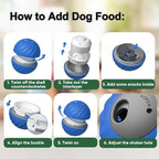 Zoomie Buddy 2.0 Interactive Dog Toys, 2 in 1 Interactive Dog Balls ＆ Pet Feeder, Dog Track Food Leaking Ball, New TPU Rolling Ball for Dogs with Fruit Plush Cover (Blue)