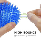 SHARLOVY Squeaky Balls for Dogs Small, Fetch Balls Rubber 3 Pack Bright Colors, TPR Puppy Dog Toys, Squeaky Spike Chew Toys for Small Puppy