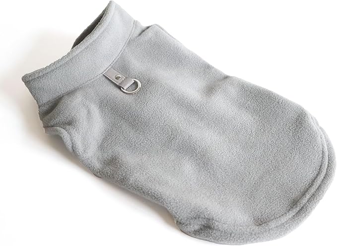 JACKO & CO - Fleece Vest Dog Sweater with Leash Ring - Soft, Warm & Lightweight Pullover Coat for Small & Medium Dogs, Puppies & Cats - Cozy Fall/Winter/Spring Pet Jacket (Grey, X-Small 2-4lbs)
