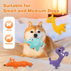 Squeaky Dog Toys, Cute Plush Toy for Dogs Indoor Play, Interactive Dog Toys with Non-Shedding Material for Small and Medium Dogs - Fox & Dog, orange