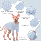 ASENKU Cat Sweater Soft Warm Puppy Clothes Knitwear for Kittens & Small Dogs, Thick Knitted Sweater for Sphynx Hairless Cats Teacup Chihuahua and Extra Small Dogs (Blue, S)