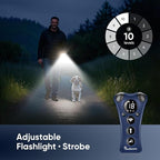 Ultrasonic Dog Bark Deterrent Device –10-Level Adjustable Anti Barking Trainer with Flashlight, Strobe, E-Clicker(18 Whistle Sounds)–No Shock, Collar-Free Dog Behavior Correction Devices