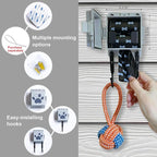 Dog Poop Bag Dispenser Wall Mounted Pet Waste Bags Holder With Hooks And 2 Rolls, Mini All-Weather Doggie Bag Dispenser For Home Inside Or Outside(1 mini dispenser)