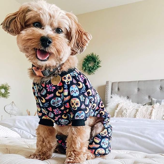 CuteBone Small Dogs Outfit Soft Puppy Onesies Pjs Halloween Dog Pajamas Pet Coat Cat Apparel Comfy Doggie Jumpsuit Bodysuit for All Seasons P73L