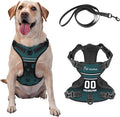 Custom Philadelphia Dog Harness with Reflective Stripes Personalized Name and Number Dog Vest Harness with Pet Traction Rope for Small Medium Large Dog