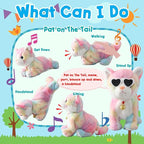 Colorful Plush Robot Cat Stuffed Animal Interactive Cat Robot Toy, Robotic Cat Barking Meow Kitten Touch Control, Animated Kitty Cat Pet, Robot Kitty Toy for Baby Birthday H:12"