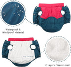 ASENKU Dog Winter Coat - Waterproof Windproof Dog Jacket, Warm Snowproof Doggie Puffer Vest for Cold Weather, Lightweight Snow Coats for Small Medium Large Dogs (Red&Navy, XXL)