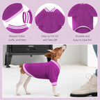 Dog Sweaters for Medium Dogs, Brushed Fleece Dog Sweater Baseball Jacket Soft Warm Pet Sweater Clothes Medium Sized Boy Girl Pet(Purple-M)