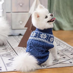 Warm Winter Dog Sweater - Cold Weather Pet Clothes for Small Medium Large Dogs Indoor Outdoor, Soft Classic Knit Puppy Apparel, Blue, XS