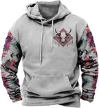 HOTYD Mens Western Aztec Sweatshirts Long Sleeve Fall Fashion Drawstring Pullover Vintage Graphic Cowboy Hoodie for Men