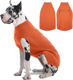 IECOii Big Dog Sweater - Extra Large Dog Sweater for Cold Weather, Orange, 4XL for Doberman & Great Dane
