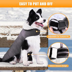 iBuddy Dog Winter Coats with Fleece Vest,Waterproof Warm Dog Snow Jacket Windproof, Reflective Adjustable Pet Dogs Cold Winter Coat for Large Dogs Girl Boy