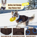 Winter Warm Dog Fleece Vest Sweater, Soft & Snug-Fit Doggie Sweaters for Small Dogs with Back-Zipper, Turtleneck Puppy Vests Sweatshirt, Lightweight Coat Pet Clothes with Reflective Strip(Brown, XS)