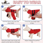 Queenmore XL Dog Sweaters, Soft Fleece Vest Pullover Dog Jacket with Leash Hole, Warm Winter Dog Clothes Cold Weather Doggy Dachshund Sweater for Large Dogs Cats Boy or Girl (Red, XL)