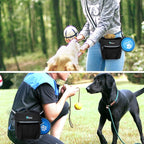 PetAmi Dog Treat Pouch, Pet Treat Pouch for Training, Dog Walking Bag Holder for Kibbles, Pet Food Toy, Dog Trainer Essentials Supplies, Poop Bag Dispenser, 3 Ways to Wear (Charcoal)