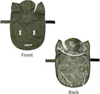 Waterproof Dog Raincoat, Adjustable Reflective Lightweight Pet Rain Clothes with Poncho Hood (Army Green, Large)