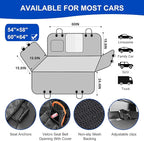 Dog Car Seat Cover for Back Seat 600D Scratchproof Nonslip Durable Waterproof Cars Pet Backseat Covers with Mesh Window Dogs Hammock for Car，SUV, Truck (60" W x 64" L)