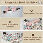 27.6" Large Cat Grooming Wrap – Anti-Escape Cat Wrap for Cutting Nails, Brushing & Medication – Soft, Comfortable, Reusable, Self-Adhering, Holds Cats Up to 15lbs (Elephant Cat)