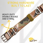 ADITYNA Heavy Duty Dog Collar for Extra-Large Dogs - Camo Big XL Collar with Handle for Training, and Walking - Wide, Thick, Tactical, Soft Neoprene Padded