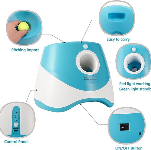 Automatic Dog Ball Launcher – 12 ETPU Balls & Bonus Collapsible Bowl, 3 Distance Settings (20ft/33ft/46ft), Smart Fetch Toy for Small & Medium Dogs, Indoor/Outdoor Use (Green)