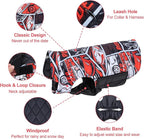 GMF30L Winter Dog Coat - Waterproof Windproof Reversible Jacket with Leash Hole - Thick Soft Coat for Small to Large Dogs - Cold Weather Protection
