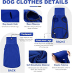 ROZKITCH Turtlenck Dog Pajamas for Medium Dogs, Pet Windproof Warm Cold Weather Jacket Vest Cozy Jumpsuit Apparel Outfit Clothes for Walking Hiking Travel Sleep Blue M