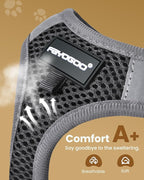 FAYOGOO Cat Harness and Leash Set | Upgrade Step-in Escape Proof Harness | Lightweight Soft Vest, No-Choke Design for Walking, Travel, Camping (Black)