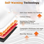 NWK Pack of 4 Fluffy Self Warming Cat Mat, Cat Blanket, Thermal Dog Mat, Washable, Non-Slip Bottom for Sofa & Crate & Kennel & Car Seat (Creamy White, Medium (27'' X 18.5'' X 0.7''))