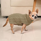 2 Pack Dog Sweaters for Small Dogs Turtleneck Pullover Cable Knit Puppy Stretch Clothes Chihuahua Yorkie Pomeranian Toy Poodle Boy Girl Pets Winter Doggie Clothes (XS, Green & Brown)