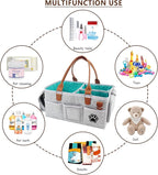 Felt Dog Grooming Bag,Portable Tote Bag for Dog and Cat,Puppy Storage Organizer for Grooming Tool Kit,3 Compartments Pet Stuff Oganizer with 8 Pockets