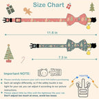 2 Pack Cotton Christmas Cats Collar with Bow Tie Red Green Cat Collars for Girl Female Boy Male Cat Collar with Bell Gingerbread Man Christmas Trees Charms
