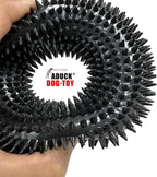 ADUCK Dog Squeaky Chew Toys for Aggressive Chewers, Small Medium Large Dogs Teeth Cleaning Soft Natural Rubber Float Toy for Indoor Outdoor Water Pool, Donut Ring Design 4.92 inch, Black