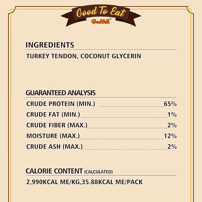 Gootoe Turkey Tendon Dog Treats, Ring (S) 6 Pieces per Pack, USA-Sourced Turkey Tendon, Natural Snack, Premium Puppy Chews, Hypoallergenic, Reseal Value Bags, Size for Small Dogs (Pack of 2)