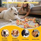 SZEE Dog Rope Toy for Large Dogs, 37 Inch 5 Knots, Halloween Dog Toys for Large Dog & Aggressive Chewers, Durable & Tough Tug of War Rope, for Teeth Cleaning & Boredom Relief (Yellow & Orange)