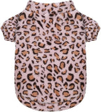 GreenJoy Leopard Print Dog Sweater – Stretchy Fleece Dog Turtleneck Sweatshirt for Puppies & Cats, Soft & Warm Pet Winter Clothes for Small, Medium & Large Dogs (Pink, X-Small)