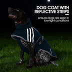 FUAMEY Dog Cold Weather Coats,Dog Winter Jackets for Large Dogs Warm Dogs Coat with Reflective Strips Waterproof Pet Snowsuit Thick Paded Pets Vest for Weimar German Shepherd Blue 3XL