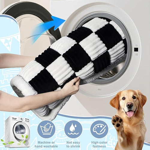 Backseat Dog Bed Mat for Car: 23.6" x 52" Non-Slip Dog Bed for Back Seat - Soft and Comfortable Dogs Blanket - Washable Travel Pet Mat Seat Protector Fit for Back Seat Cover, Grid