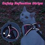 Cat Harness and Leash for Walking Escape Proof, Adjustable Kitten Vest Harness Reflective Soft Mesh Puppy Harness for Outdoor, Comfort Fit, Easy to Control (Pink, XS)