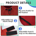MIGOHI Dog Rain Jacket, Reflective Rain Coat for Medium Dogs | Adjustable Hind Leg Straps Rainproof, Waterproof & Windproof Coat for Rainy Days, Dog Poncho with Back Leash Hole, Red, 2XL