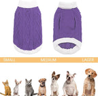 Small Dog Sweaters with Leash Hole Turtleneck Dog Sweaters Knitwear Boys Girls Warm Soft and High Stretch Pet Clothes for Fall Winter，Pet Shirts for Kitten Puppy Purple Medium