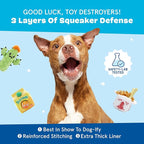 Barkbox 2 in 1 Interactive Plush Dog Toy - Rip and Reveal Toy for Dogs and Puppies - Stimulating Squeaky Pet Toys | Sub Zero Camping Hero (Small)