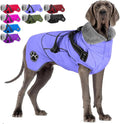Doglay Dog Coat with Harness, Reflective Warm Dog Jacket Waterproof Puppy Winter Coat for Cold Weather, Adjustable Fleece Jacket for Small Medium Large Dogs