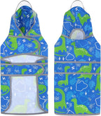 HDE Dog Raincoat with Clear Hood Rain Jacket Poncho for Small Medium Large Dogs Dinosaurs - XXL