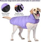 Dog Winter Coat, Waterproof Dog Jacket with Leash Hole, Reflective Adjustable Pet Snow Vest, Warm Fleece Sweater for Small Medium Large Dogs - Light Purple, S