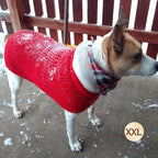 KYEESE Dog Christmas Sweater for Large Dogs with Leash Hole Warm Pullover with Reflective Yarn Male Thick Stretchy Knitwear Winter Soft Pet Coat boy Cold Weather Comfy Dog Sweaters,Red, XX-Large