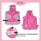 MAMORE Dog Raincoat Hooded Rain Jacket for Small Medium Large Dogs Slicker Poncho Bottom Waterproof Adjustable Reflective Breathable Leash Hole (Pink, Small)