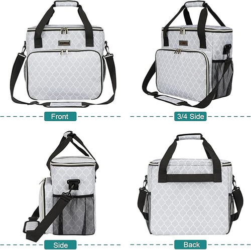 BAGLHER Dog Travel Bag, Pet Travel Bag (ALL Pet Travel Supplies), With 2 Pet Food Containers and 2 Collapsible Silicone Bowls; Essential Kits for Pet Travel DLwhite